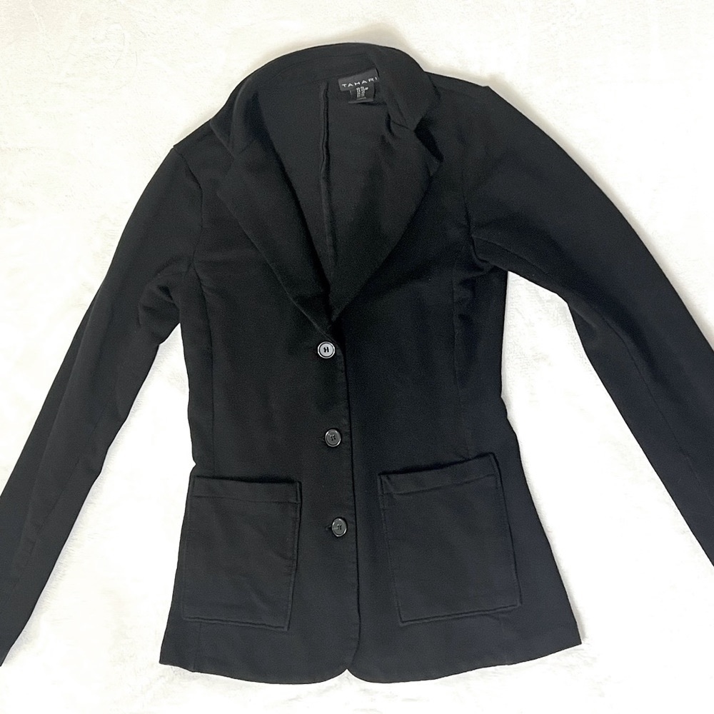Tahari stretch blazer cardigan long sleeve vest